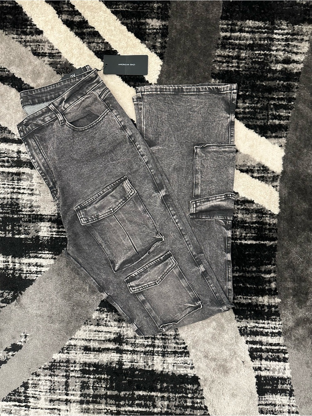 American Rag Women’s Washed Gray Cargo Jeans